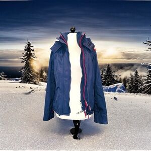 SUPERDRY Pop Zip Windcheater Men’s Jacket Blue Red Sz M NWT!!